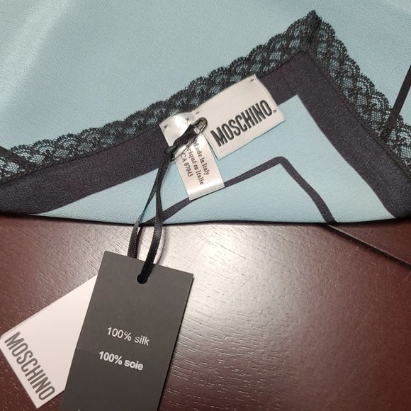Moschino Couture Logo-Print Silk/Lace Scarf - Picture 2 of 2